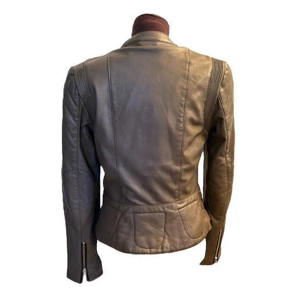 Closed Oakes Genuine 100% Lambskin Leather Moto Biker Jacket, Womens size Small - Picture 3 of 15